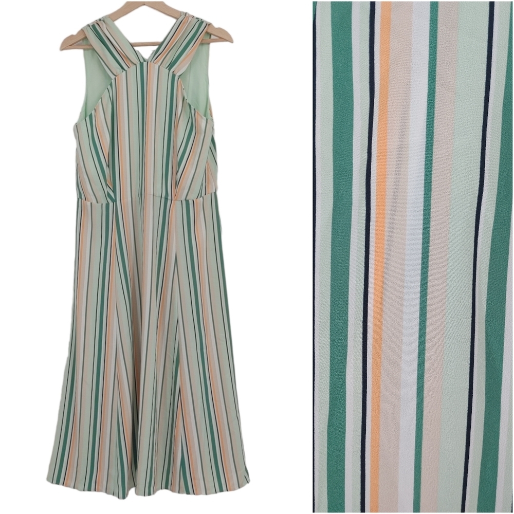 Ann Taylor | striped midi dress